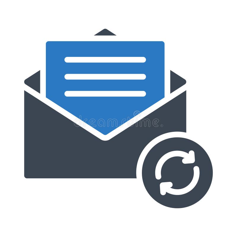 Erneuern Sie E-Mailglyphfarbvektorikone vektor abbildung Erneuern Sie E-Mailglyphfarbvektorikone vektor abbildung