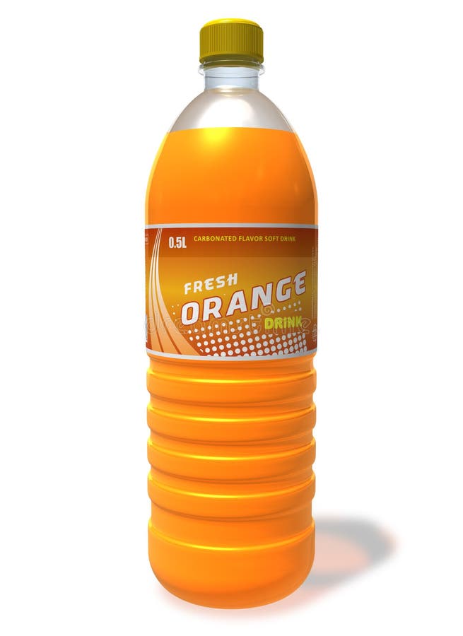 Erneuerndes Orangensaftgetränk in der Plastikflasche vektor abbildung
