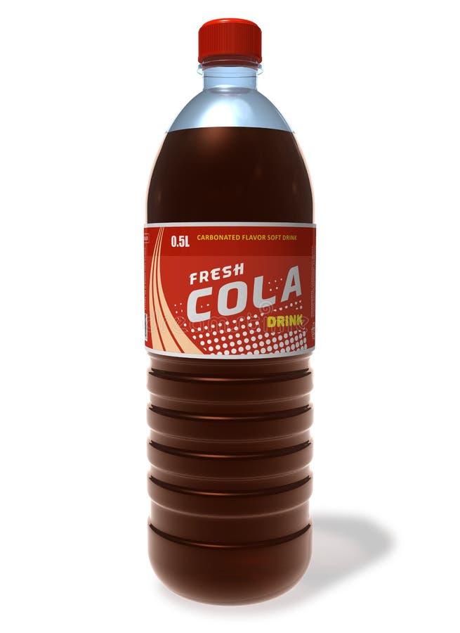 Erneuernkolabaumgetränk in der Plastikflasche stock abbildung