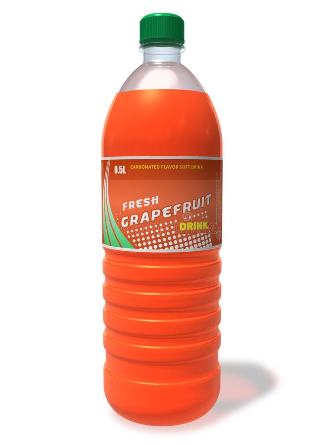 Erneuernpampelmusegetränk in der Plastikflasche stock abbildung