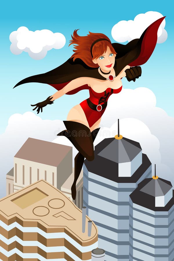 Eroe eccellente volante royalty illustrazione gratis Eroe eccellente volante royalty illustrazione gratis
