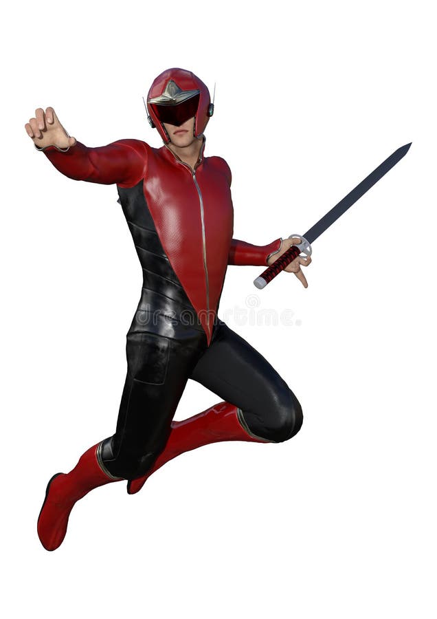 Eroe maschio della rappresentazione 3D su bianco illustrazione vettoriale