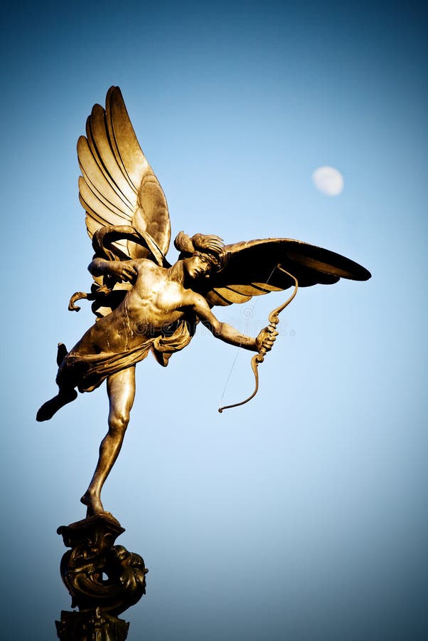 Photograph of the Eros Statue in London, england. Photograph of the Eros Statue in London, england