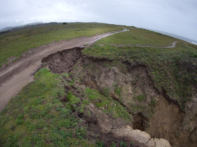 Erosion is happening fast. Large chunks of land lost to the sea.