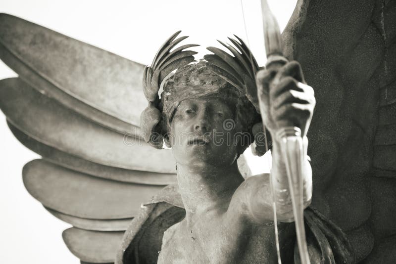 Eros statue in Picadilly Circus. Eros statue in Picadilly Circus