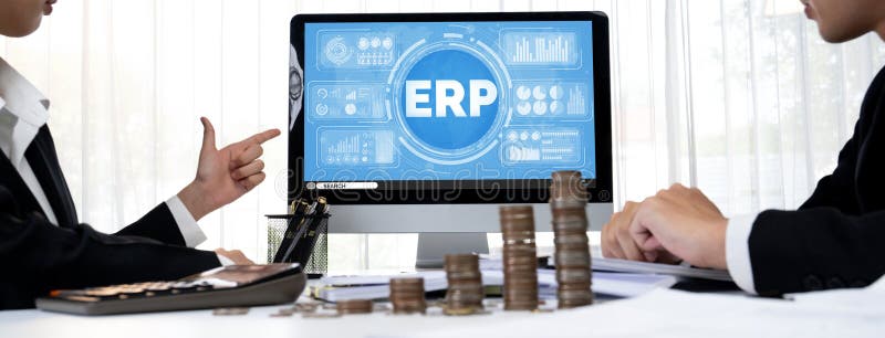 ERP enterprise resource planning software for brisk business royalty free stock images