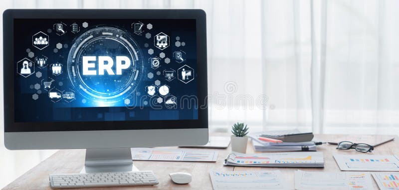 ERP enterprise resource planning software for brisk business royalty free stock image