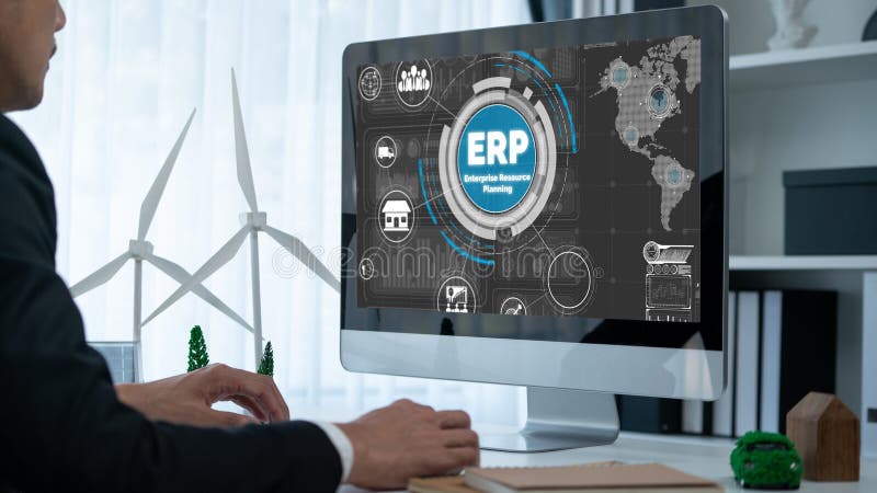 ERP enterprise resource planning software for brisk business royalty free stock image