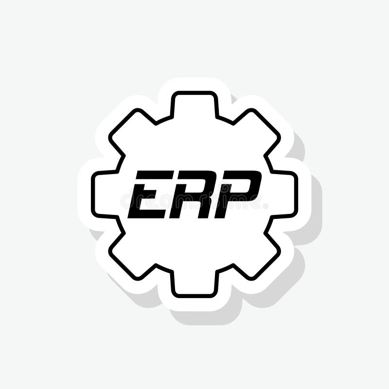 Erp pracujący nad przetwarzaniem znaku ikony glifu na potrzeby koncepcji mobilnej i projektowania sieci Web. proste logo wektorowe