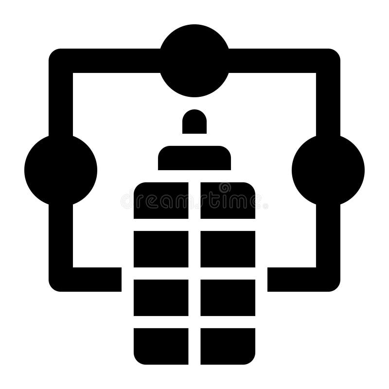 ERP System Enterprise System Glyph Solid Icon lizenzfreie abbildung