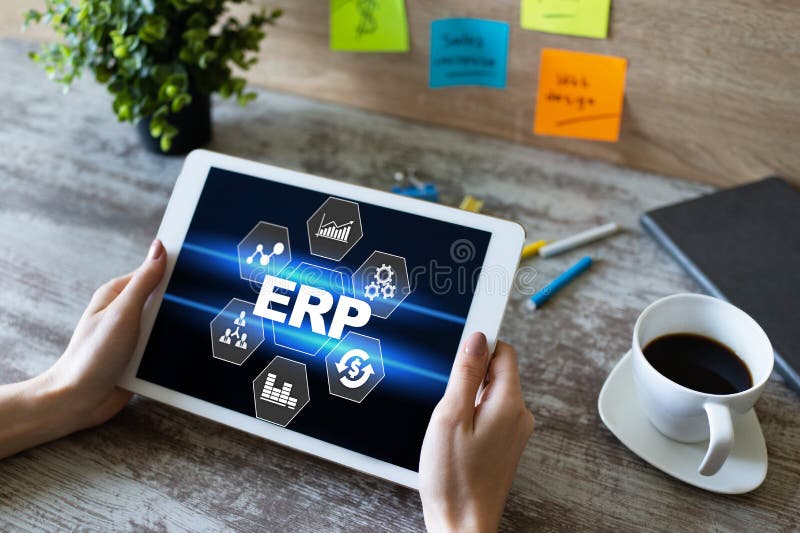 ERP-System Unternehmensplanung Automatisierung von Geschäftsprozessen stockbilder