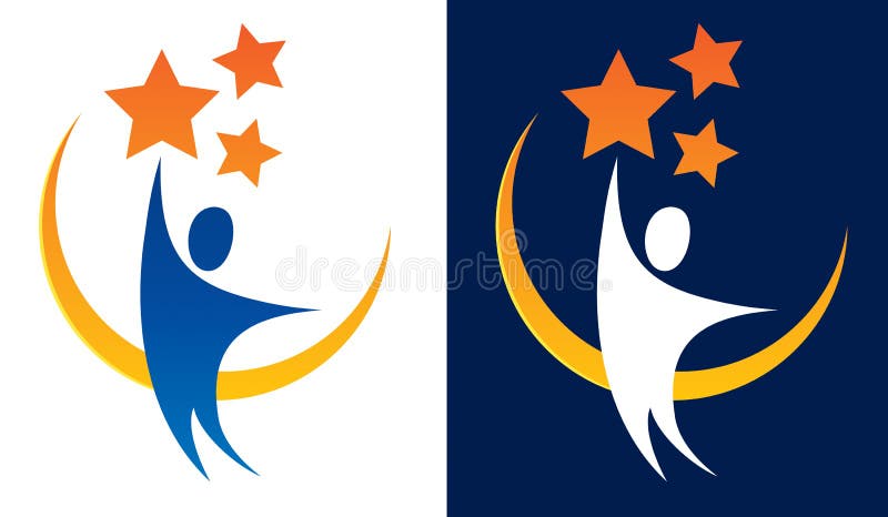 Erreichen für Stern-Logo stock abbildung