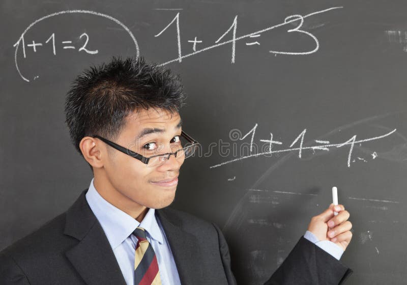 Erreur de pointage de professeur de maths photos libres de droits Erreur de pointage de professeur de maths photos libres de droits