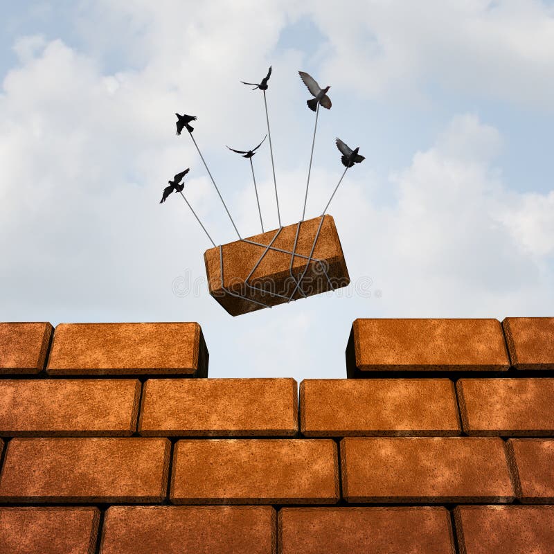 Errichten Sie eine Wand stock abbildung Errichten Sie eine Wand stock abbildung