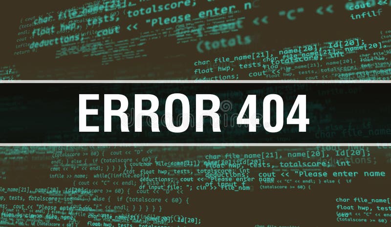 Error 404 with Digital java code text. Error 404 and Computer software coding vector concept. Programming coding script java, digital program code with Error 404 on screen illustration. Programming coding script java stock images, royalty-free photos and pictures