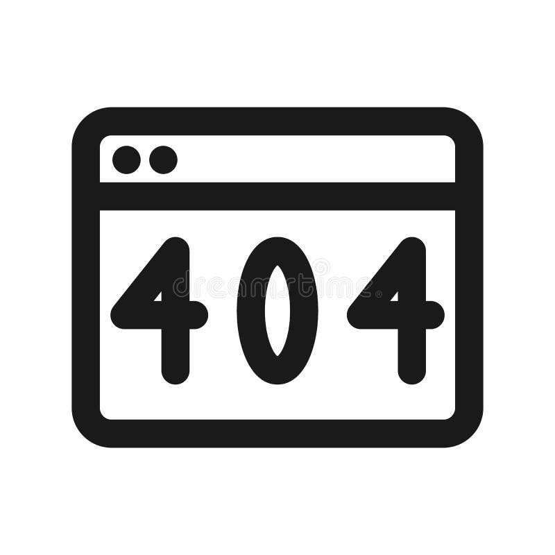 404 error line icon. Error on browser. Internet breakdown vector illustration royalty free illustration