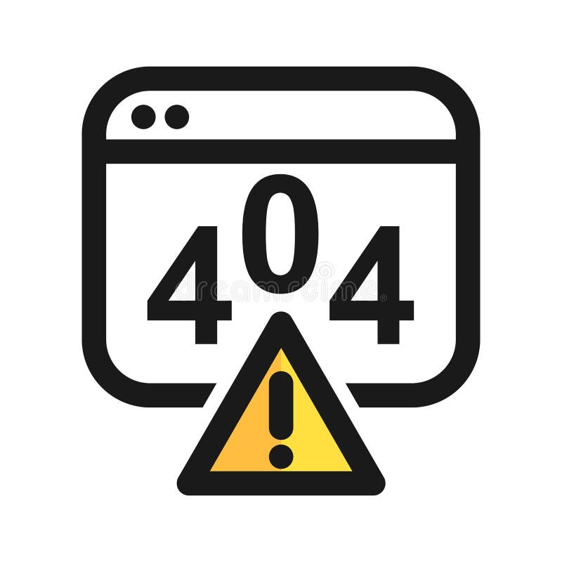 404 error line icon. Error on browser. Internet breakdown vector illustration royalty free illustration