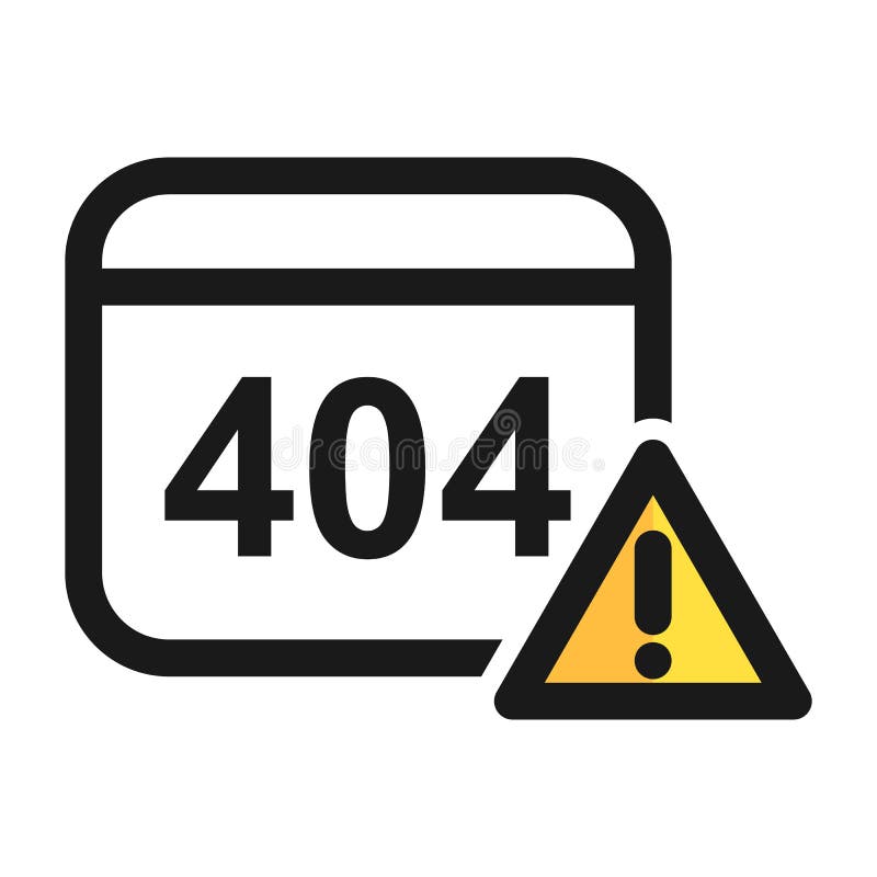 404 error line icon. Error on browser. Internet breakdown vector illustration royalty free illustration