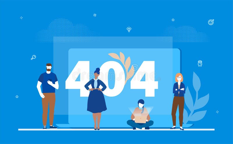 Error 404 page - flat design style colorful illustration royalty free illustration