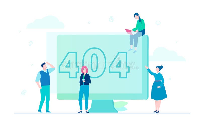 Error 404 page - flat design style colorful illustration royalty free illustration