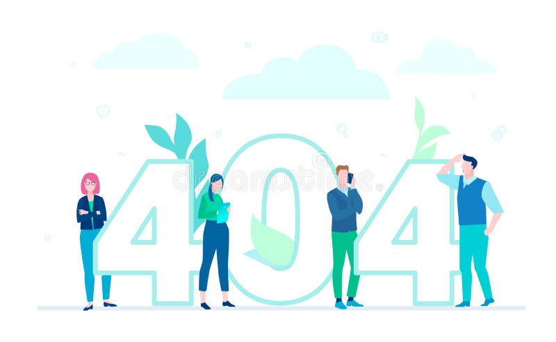 Error 404 page - flat design style colorful illustration stock illustration