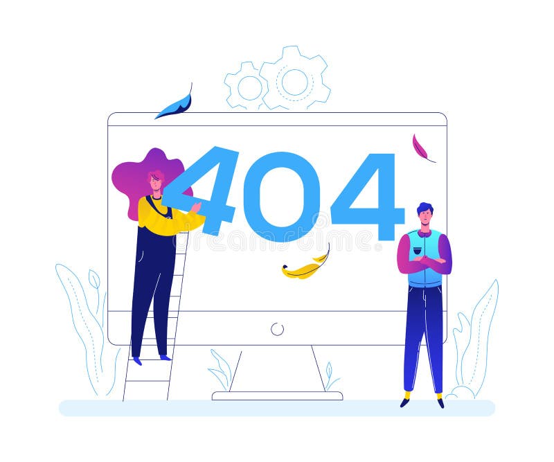 Error 404 page - flat design style colorful illustration royalty free illustration