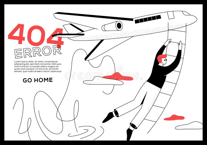 404 error page - flat design style web banner vector illustration