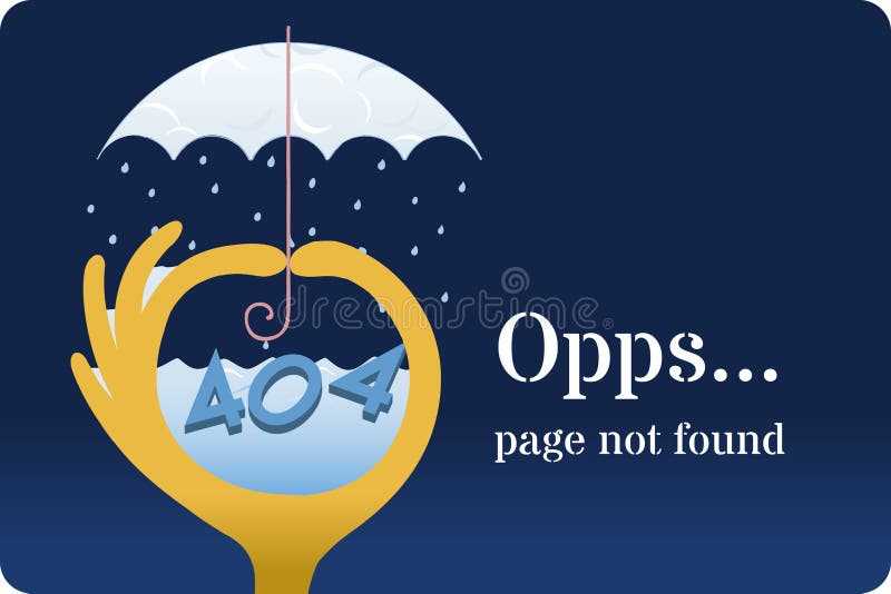 404 error page with mini storm in a hand metaphor royalty free illustration