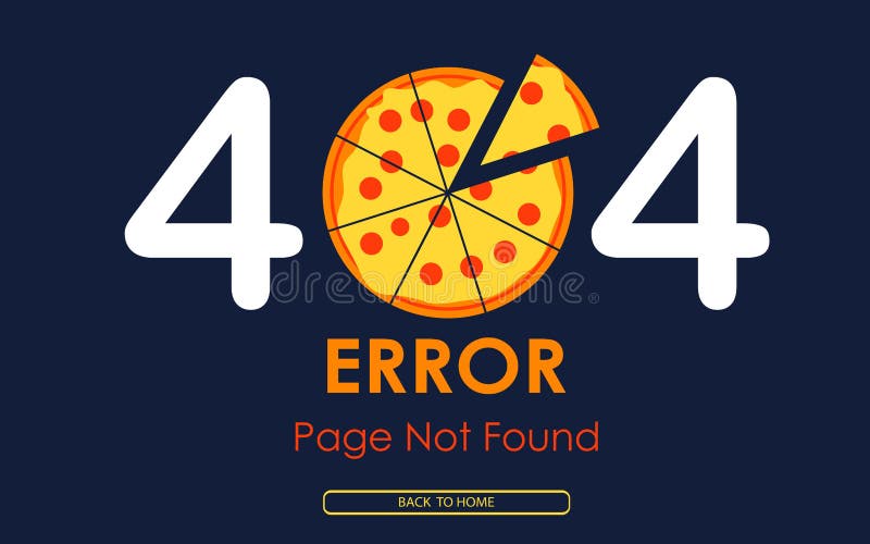 404 error page not found vector pizza graphic background