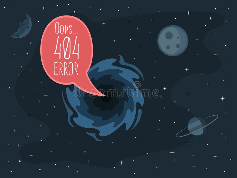 404 error page template for website. Open space royalty free illustration
