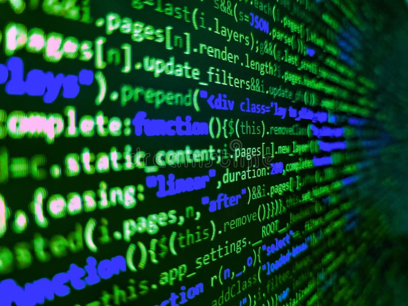 Errore nella programmazione della schermata blu del programma. lezione di informatica. profondità bassa dell'effetto focale selett fotografia stock libera da diritti