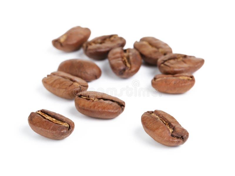 Erstklassige Kaffeebohnen lokalisiert auf weißem Hintergrund stockfotografie Erstklassige Kaffeebohnen lokalisiert auf weißem Hintergrund stockfotografie