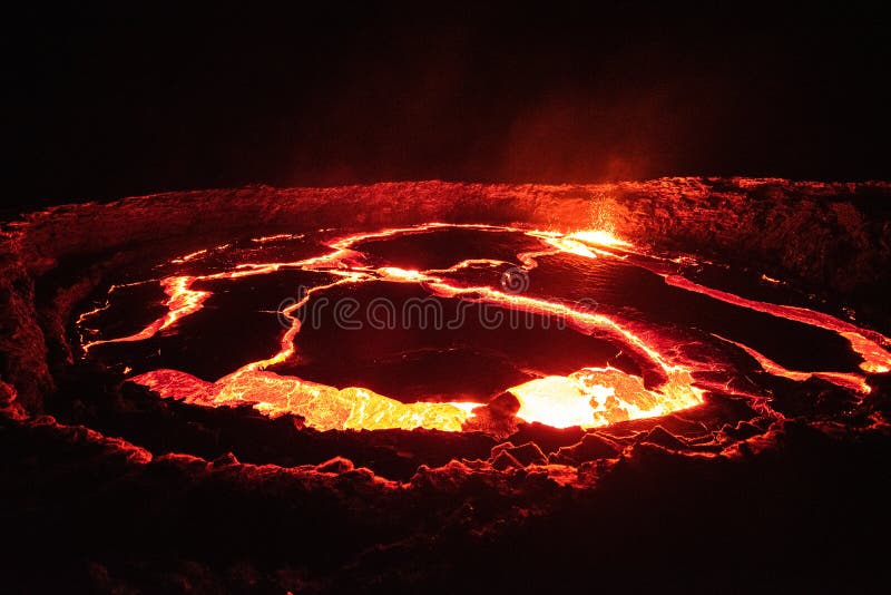 Erta Ale`s lava lake royalty free stock image