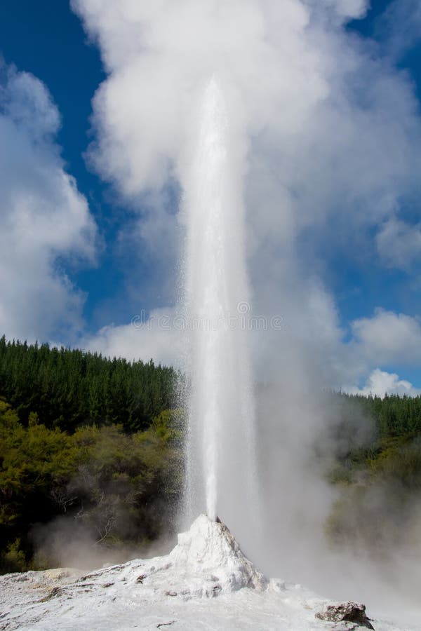 Erupting geyser