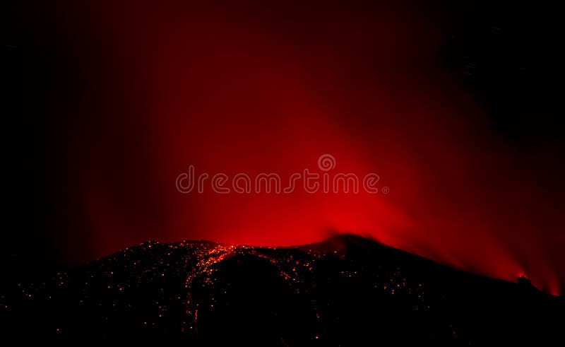 Eruption of active volcano