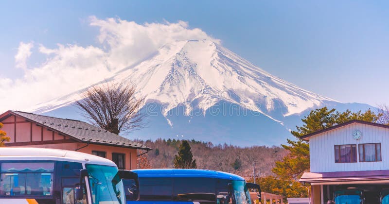 Cloud out of Mount Fuji top from Oshino Hakkai Villgage stock photo Cloud out of Mount Fuji top from Oshino Hakkai Villgage stock photo