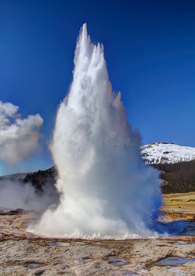Eruption of a Geyser at Strokkur, Iceland Stock Photo Image of famous, outdoors 269386210