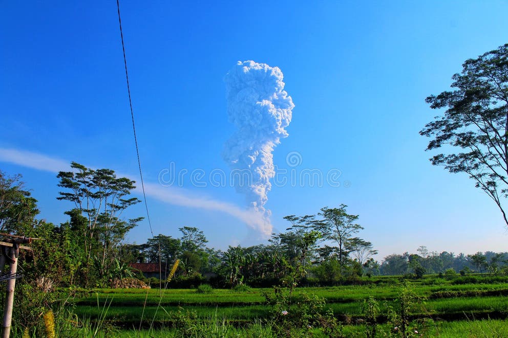 The Eruption of Mount Merapi on the Island of Java Stock Photo - Image ...