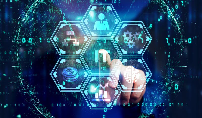 Es Berater, der Umbauwolke über Informationstechnologie darstellt stockbild
