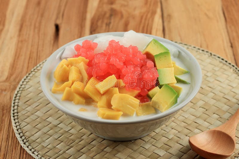 Es Campur or Es Oyen is Mix Fruit with Shaved Ice Stock Image Image