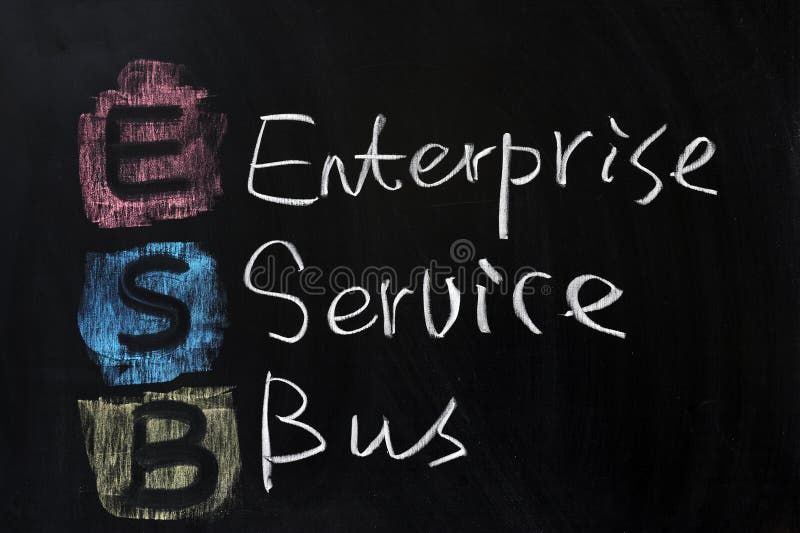 Chalk drawing - ESB, Enterprise Service Bus. Chalk drawing - ESB, Enterprise Service Bus