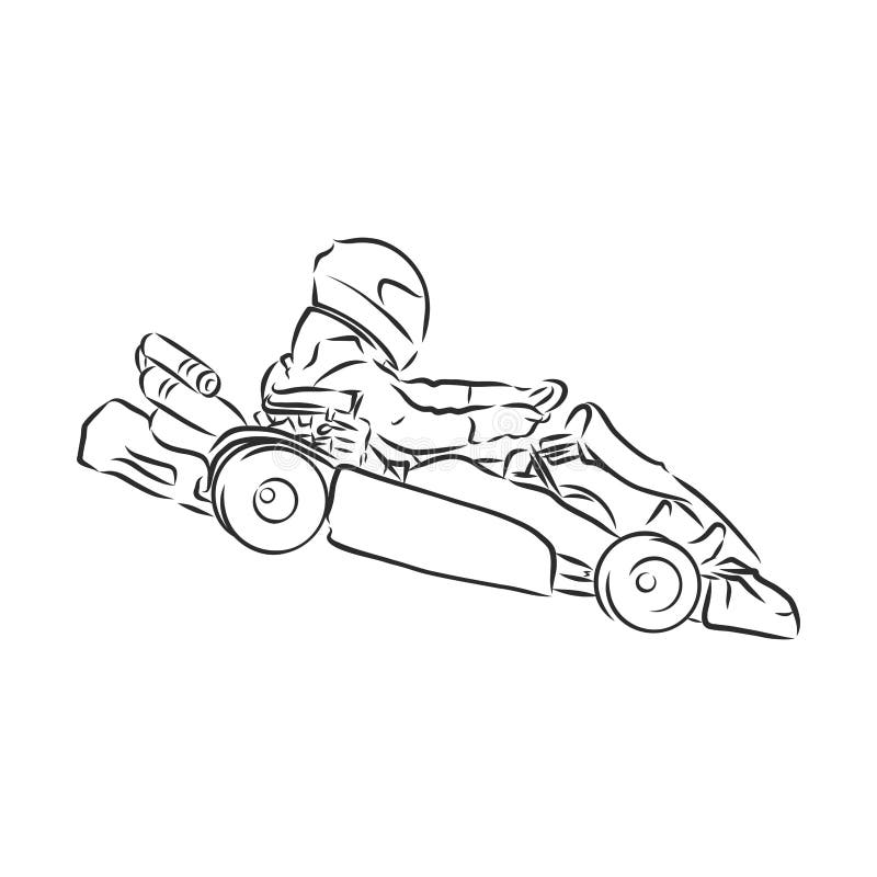 esporte de kart com jogo de corrida go kart ou mini carro em pequena pista  de circuito em ilustração de modelo desenhado à mão de desenho animado  plano 15739612 Vetor no Vecteezy