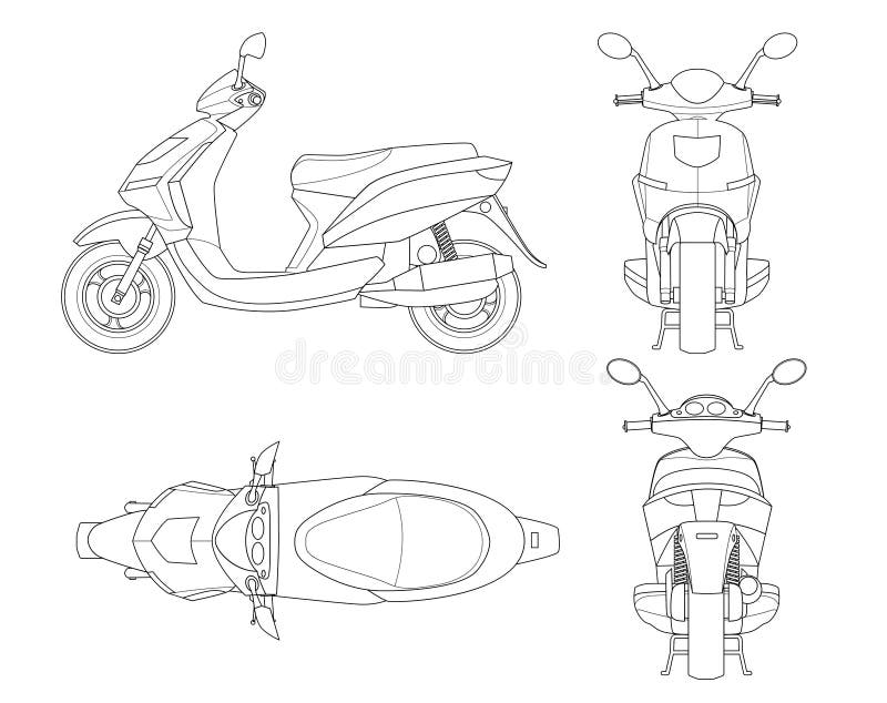 Mini tração do moto ilustração do vetor. Ilustração de vetor - 126139191