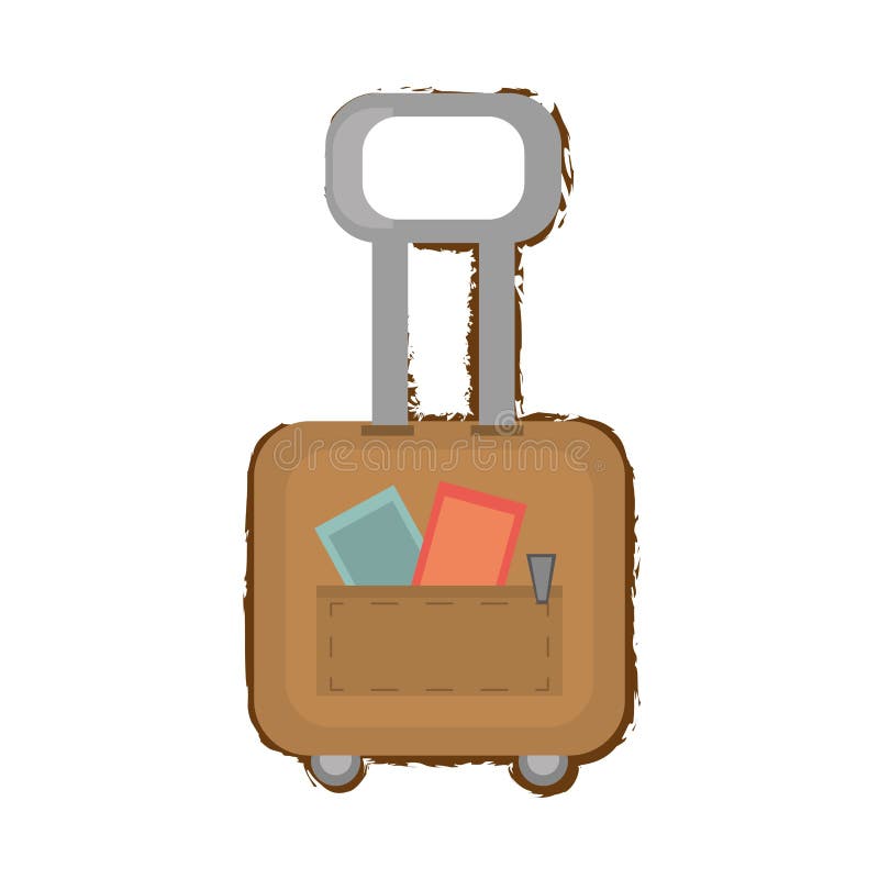 esboço da cor do punho do equipamento do curso da bagagem da mala de viagem ilustração royalty free esboço da cor do punho do equipamento do curso da bagagem da mala de viagem ilustração royalty free