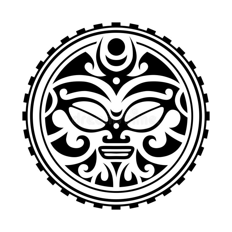 Estilo Maori Do Ornamento Redondo Da Tatuagem Ilustração