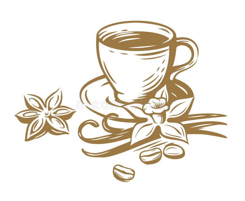 Esboço de chávena de café ilustração do vetor