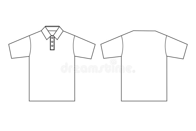 Molde de esboço para roupa polo ilustração royalty free