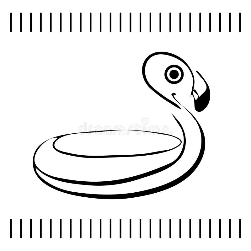 Esboço preto e branco do flamingo ilustração royalty free Esboço preto e branco do flamingo ilustração royalty free