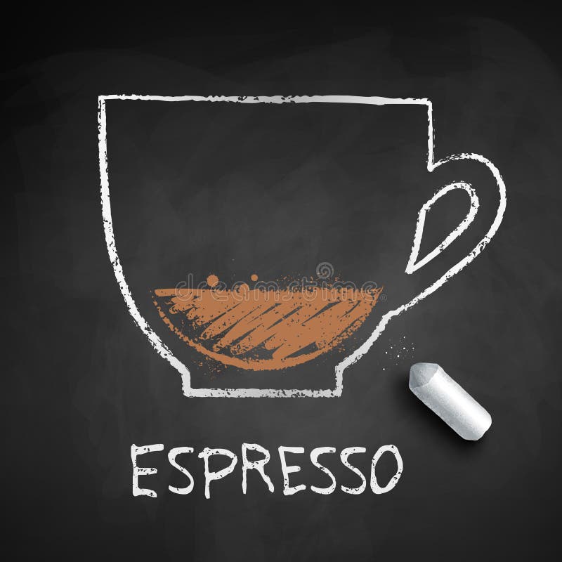 Esboço a giz de café Expresso ilustração royalty free