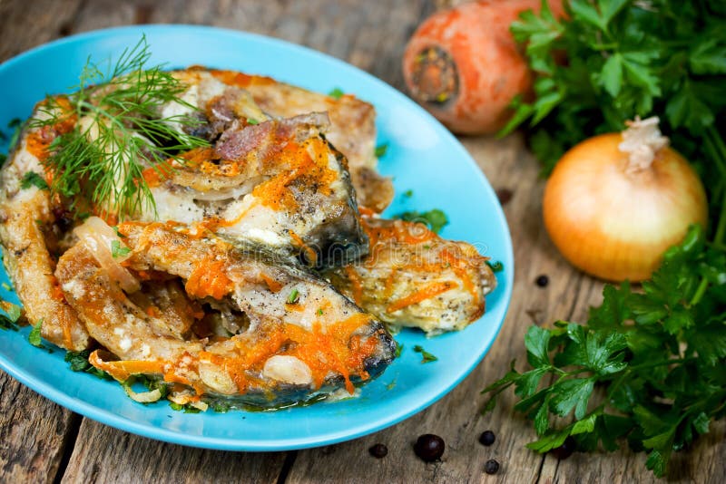 Escabeche of Fish with Vegetables, Marinated Fish with Onion and Stock